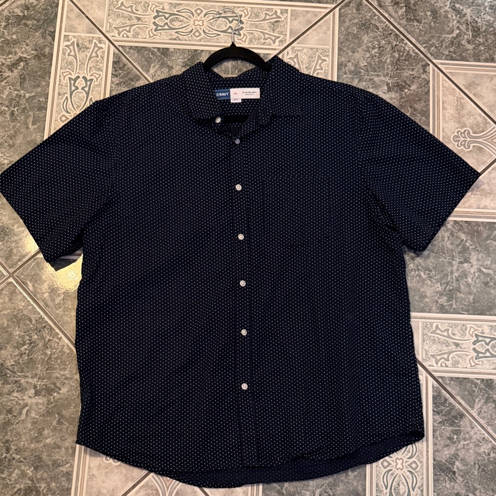 Goodfellow & Co Dark Blue Patterned Button Down Shirt